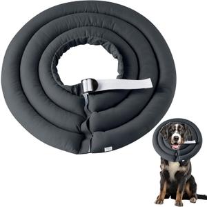Soft Dog Cone Collar - Adjustable Comfy Recovery Cone for Large Dogs After Surgery to Stop Licking, Waterproof Elizabethan Protective Neck Donut Collar Alternative for Pet (Grey, 2XL)
