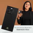 Cocomii - Rectangle Case Compatible with iPhone 16 Pro - Compatible with MagSafe, Carbon Fiber Texture, Aramid Pattern, Glossy, Magnetic Phone Case for iPhone 16 Pro 6.3 inch, Black