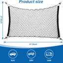 Dog Car Barrier Net Pet Car Divider Back Seat Barrier Net for Trucks, SUV, Full Sized Sedans Pet Restraint Car Backseat Divider Vehicle Gate Cargo Area Travel Trunk Mesh Net Screen Barricade