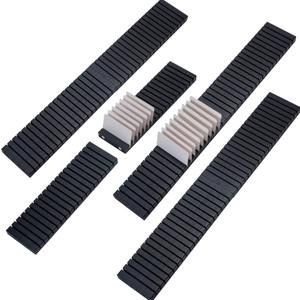 WILLOWDALE 8Pcs 12" Wood Name Badge Holder Organizer, Black Counter Card Holder Stand for Name Tag ID Badge Plastic Card Holders, Detachable Business Card Holder Display Tray for Desk Office Reception