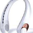Neck Fan, Personal Fan with LED Display, USB-C Rechargeable, 4000mAh-Battery, 3-Speed Adjustment & Whisper-Quiet Operation, Perfect for Home, Travel, Sports (White)
