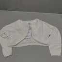 Girls Bolero Cardigan Sweater Toddler Kids Long Sleeve Button Knit Shrug Cropped Cover Up Jacket Tops (12-18 Months, White)