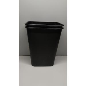 Amazon Basics Trash Can, Rectangular Commercial Office Wastebasket, 10 Gallon (Pack Of 2), Black 