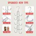 Purse Organizer for Closet, Upgraded Purse Hanger with 10 Big Hooks, 360 Degree Rotation for Better Organizer&Display, Collapsible Space Saving Hangers Rack for Handbag, Belt, Scarve, Tie (Silver)