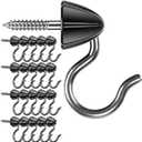 SELEWARE Stainless Steel 20 Pieces Q-Hanger, Home Christmas Lights Hanger Hooks with Screw for Garage New Year Party Outdoor Easy Release Wire and Fairy Led Lights, Heavy Duty 40LB Capacity