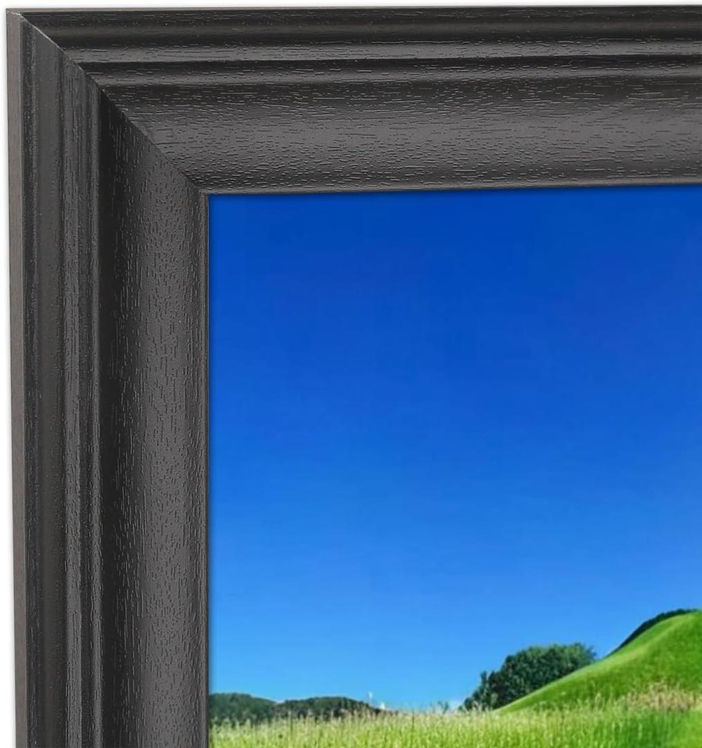 Mxtallup 11x25 Picture Frame Real Wood Panoramic frame 11x25 Poster Frame Photo Frames for Family Photos Black including Hanging Hardware for Wall (T23B1125)