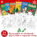 D-FantiX 24Pack Christmas Coloring Book for Kids, Christmas Party Favors for Kids, Holiday Activities Gift for Boys Girls, Xmas Treats Prizes Stockings Goodie Bags Stuffer Filler Party Supplies