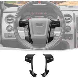Voodonala for Ford F150 Raptor 2009-2014 Center Steering Wheel Panel Cover Compatible with Ford F150 Raptor 2009-2014, Carbon Fiber (Only for Raptor)