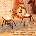 FORUP 6 Pack Metal Reindeer Tea Light Candle Holders, Christmas Home Decoration