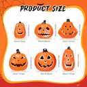 Tujoe 6 Pcs Halloween Pumpkin Lantern Set Light up LED,Orange