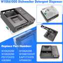 UPGRADED W10861000 W10620296 WDT730PAHZ0 KDTE104ESS4 WDT970SAHZ0 WDT750SAHZ0 Dishwasher Detergent Dispenser Compatible With Whirlpool Maytag Kitchenaid Dishwasher Soap Dispenser Replacement Parts