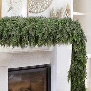 6FT Thick Christmas Garlands with 168 Cedar Branches, Real Touch Green Cedar Garland for Christmas Decorations, Artificial Greenery Garland for Table, Mantle, Wall, Indoor, Outdoor Holiday Decor (Cedar 6FT Ultra Full(840 Tips))