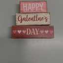 3 Pcs Happy Galentines Day Decorations Wooden Hearts Table Centerpiece Happy Galentines Day Party Table Sign for Valentines Tiered Tray Desk Mantle Shelf Decor