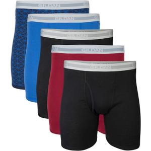 Gildan Men's Underwear Boxer Briefs, Multipack (Black/Garnet/Royal/Diamond (X-Large, 5-pack, Classic Length)