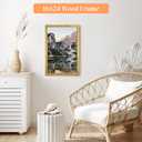 16x24 Wood Frame Gold, Ornate Natural 24x16in Picture Poster Frame, Modern Golden 16 x 24inch Gallery Wall Photo Frame with HD Plexiglass, Horizontal Vertical Wall Mounting Display 1pcs