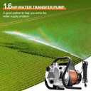 Water Transfer Pump 110V Shallow Well Pump 1.6HP Electric Portable Garden Pressure Booster Pumps for Sprinkler Irrigation Lawn with Adapters, Orange