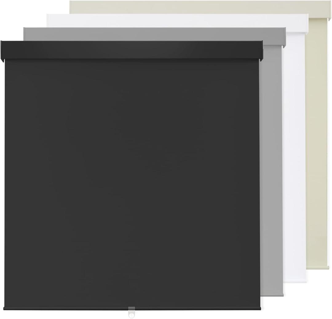 Blackout Cordless Roller Shades Blinds for Windows,Free-Stop Window Shades Pull Down,Blackout Blinds for Indoor Windows,Home,Office,Thermal Insulated Fabric, UV Protection,Black,38" W x 72" H