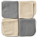 Pack of 4 White/Gray Towels