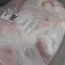 MAXEVE Heated Blanket Electric Throw 50"x60" Faux Rabbit Fur Blankets with 6 Heating Sets & 12 Hours Auto Off, Warm Gifts for Grandma Wife, ETL Certification (Pink)