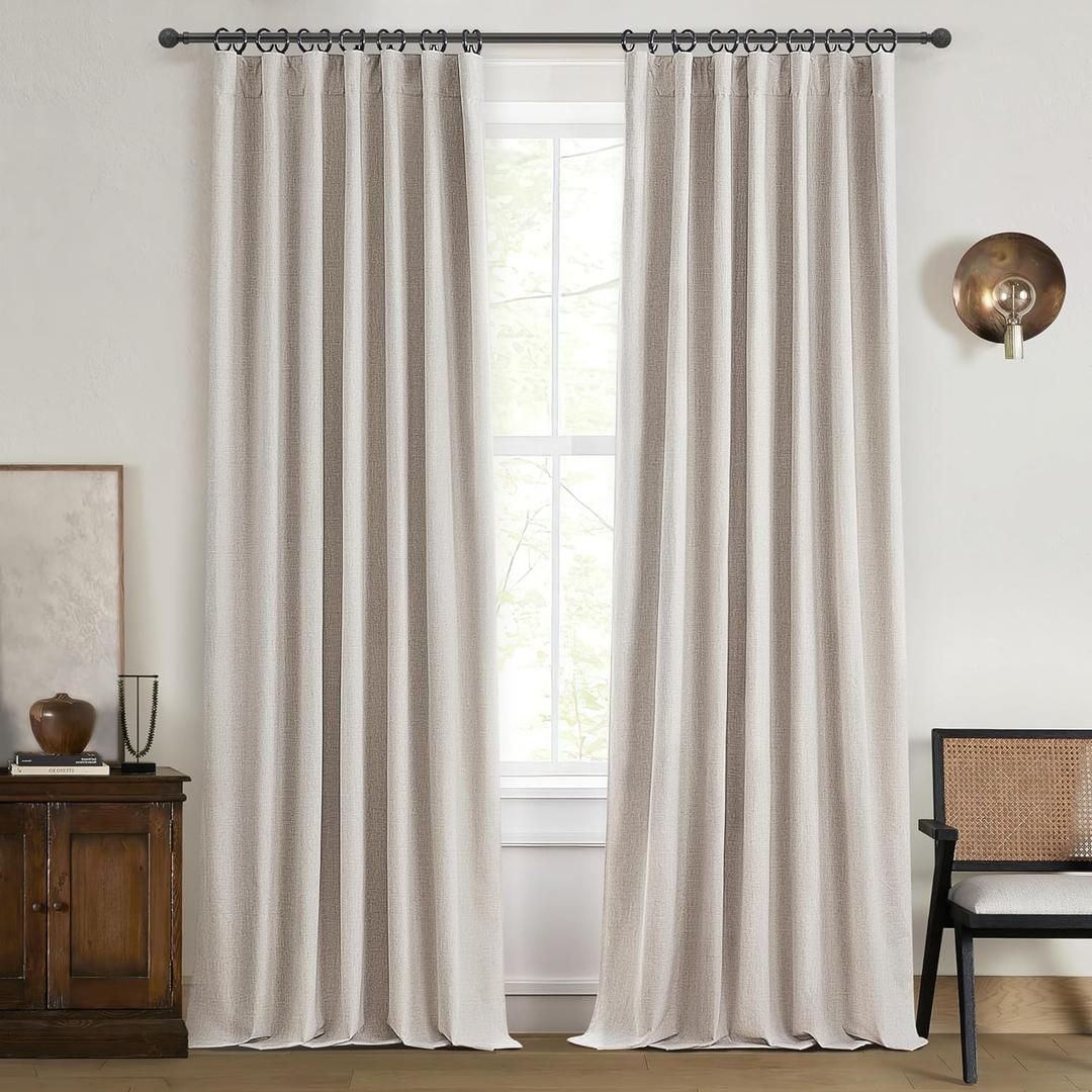 QJmydeco 120 Inch Curtains High Ceiling Tall Curtains for Living Room Long Large Window Drapes 120 Length/ 10 ft Heat Insulated Summer Luxury Bohemian Blackout Curtains Cottage (W50 xL120 2Panels)
