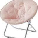 Urban Lifestyle Micromink Saucer Chair, Blush, 29.5"h X 32"w X 22"d