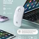 RAPIQUE Bluetooth Wireless Mouse - (BT5.1+USB) Slim Dual Mode Computer Mice with Quiet Click, Low Power, and 1600 DPI, Portable Cordless for MacBook, Laptop, iPad Pro/Air, Chromebook (White)