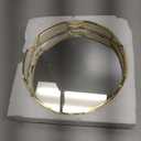 Mirror Glass Vanity Tray Round Cosmetic Decorative Tray for Kitchen Bathroom Living Room Desktop Home Storage for Christmas Valentine's Day Perfume Dresser Jewelry Trinket Organizer (Gold, 9.9 in)