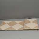 Beeiva Checkered Print Washable Runners for Hallways 2x4, Ultra Thin Beige Small Rugs for Entryway Low Pile Non Slip Bathroom Rug, Modern Geometric Decor Neutral Throw Rug for Kitchen Laundry Bedroom