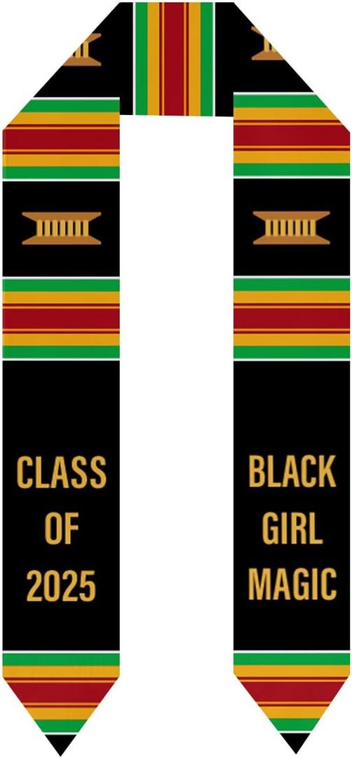 Black Girl Magic Grads Scarf African American Class of 2025 Graduation Stole Scarf