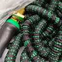 100 ft Expandable Garden Hose - Kink Free Flexible Water Hose with Thumb-Controlled 10-Function Nozzle, 3/4 Solid Brass Connectors, Retractable Latex Core - Lightweight Expanding Hose