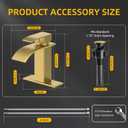 Ryuwanku Bathroom Faucet Brushed Gold Modern Waterfall Bathroom Sink Faucet with Single Handle Suitable for 1 or 3 Holes,Supply Deck Plate and Hose