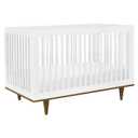 Davinci Marley 3-in-1 Convertible Baby Crib - GREENGUARD Gold Certified Convertible White Finish & Walnut Legs Baby Crib to Toddler Bed, Daybed - Easy to Assemble - with 4 Adjustable Mattress Heights