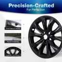 18 Inch Wheel Skins Compatible with 2023-2025 Honda CRV EX EX-L, ABS Plastic Cover Hubcap for 23-25 Honda CRV Wheel Skin Glossy Black Set of 4