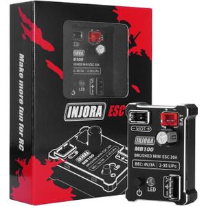 INJORA MB100-R80 20A Brushed Mini ESC for 1/24 1/18 RC Crawler Upgrade (V2)