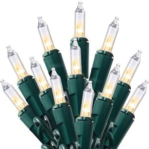 Joiedomi Clear Christmas String Lights Indoor,100 Count Mini White Fairy Light Outdoor,19.4 FT Decor for Patio Dorm Classroom Bedroom Holiday Wedding Party Garland Birthday Festival,Green Wire