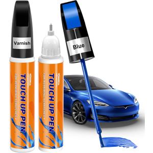 Pocartiffic Car Paint Pen, Premium Car Scratch Remover, Precise Automotive Touch up Paint, Effective Sratch Repair Pen for Car, Car Paint Scratch Repair 2pcs(Blue Paint+Varnish)
