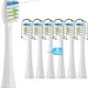 6 Pack Replacement Replacement Brush Heads for - Flossing Toothbrush Compatible with Sonic Fusion SF01/SF02 and Sonic Fusion 2.0 SF03/SF04- White with Caps