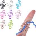 8pcs Crochet Rings for Fingers, Crochet Tension Ring Adjustable Knitting Accessories Ring Handmade Yarn Guide Ring for Finger (8 Colors)