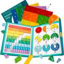 Magnetic Fraction Educational Puzzle Fraction Tiles and Circles, Equip Magnetic Score Disk Demonstrator,Math Manipulatives Enhance Early Primary School Students Mathematical Skills (Green)