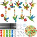 Pasimy 36 Sets Hummingbird Suncatchers Craft Kits Bird Paint Window DIY Hanging Ornaments Decorations Make Your Own Spring Activities Arts Summer Party Favors Gifts for Classroom Home Mother Birthday