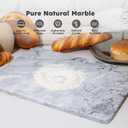 Diflart Natural Marble Stone Cutting Board for Kitchen, 16x20 Inch, Gray with White Veins, Marble Slab Pastry Board Large with Non Slip Feets for Baking, Cheese, Charcuterie, Pack of 1 Pcs
