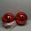 Jerify 2 Pcs 12" Large Christmas Ball Ornaments Giant Shiny Plastic Christmas Ball Outdoor Shatterproof Water Resistant Ball Decorations for Holiday Party Xmas Tree(Red)