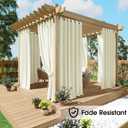 NICETOWN Fade Resistant Outdoor Patio Curtains Waterproof 2 Panels, Xenon Arc Tested Grade 4 Fade Proof, W52xL84 in Thermal Insulated UV Protection Drapes for Sunroom & Pergolas, Light Beige