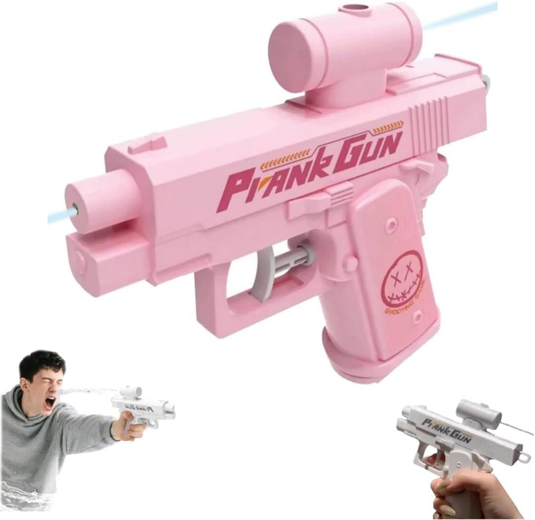 Prank Water Gun, Prank Squirt Gun, Compulsive Two-Way Water Guns, Reverse Water Gun Prank Shoots Back at User, Fun Office & School Pool Prank Summer Toy Gifts (Pink)