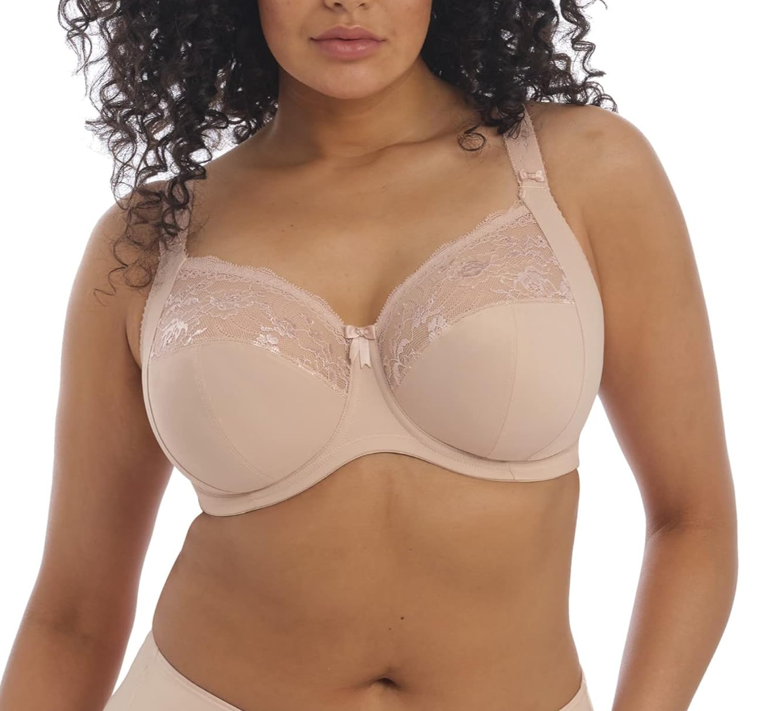 Women's Morgan Banded Comfort & Support. Three-Section Cup, Side Frame, Stretch Lace. Solid Color Dd+ Bras 50H