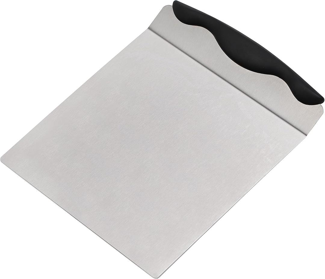 Cake Safe Lifter - 10" x 8" Stainless Steel Pizza Transfer Shovel Square Cake Tray Moving Plate Tool Cookie Spatula HKI7102c (Black)