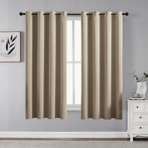 CUCRAF Beige Blackout Curtains 54 inch Length 2 Panels Set, Room Darkening Drapes for Living Room Bedroom, Thermal Insulated Light Blocking Grommet Window Curtain (W52 x L54 Inch)