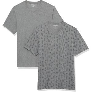 Amazon Essentials Men's V-Neck Short-Sleeve T-Shirts, Pack of 2 (S)