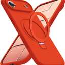 SKYLMW Compatible with iPhone 17 Air Case with Magnetic Invisible Stand Compatible with Mag-Safe Military Drop Tested Shockproof Silicone iPhone 17 Air Phone Cases for Women Men 6.6"Red