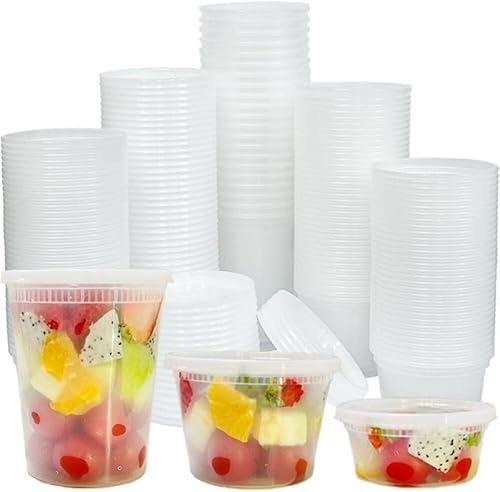 YehTrum [80 Combo Sets] Food Storage Containers with Lids, 8oz, 16oz, 32oz Plastic Deli Containers with Lids Freezer Storage Containers, BPA Free Leakproof, Microwave | Dishwasher | Freezer Safe